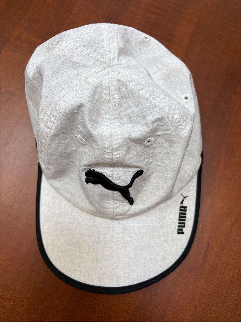 NWOT Puma Light Gray Baseball Cap with Black Logo Trim